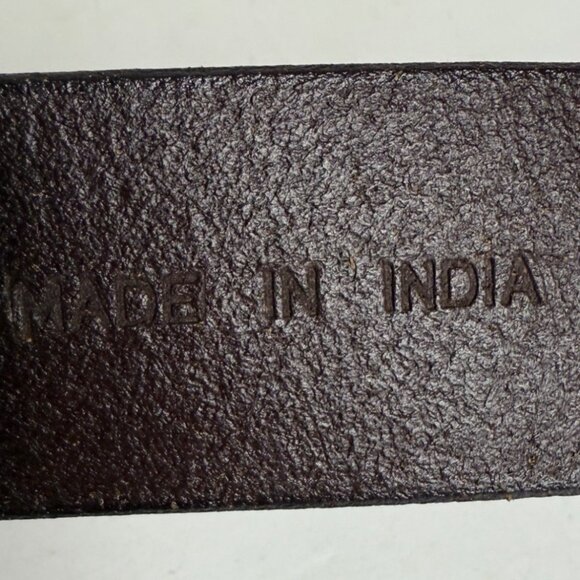 Simply Vera Wang Leather Belt Size M Brown Double Prong VTG Military Style Rare - Picture 12 of 16